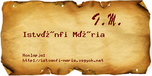 Istvánfi Mária névjegykártya