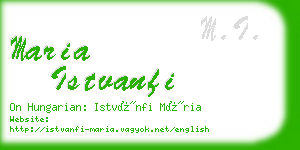 maria istvanfi business card